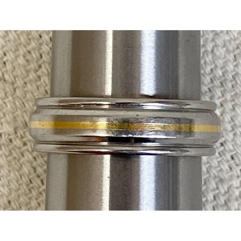Triton Stainless steel/14k band ring